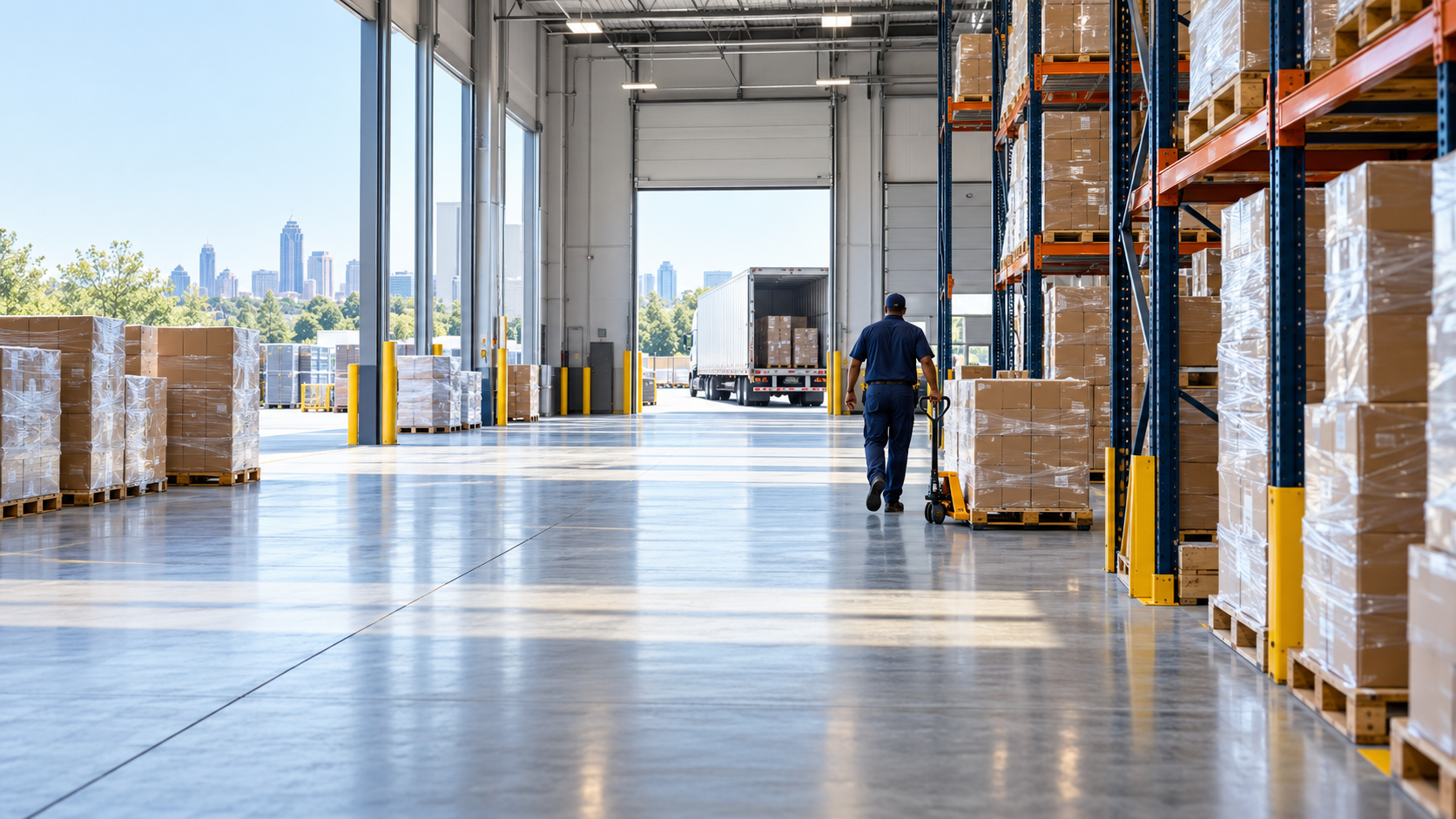 Warehouse inventory and freight loading dock